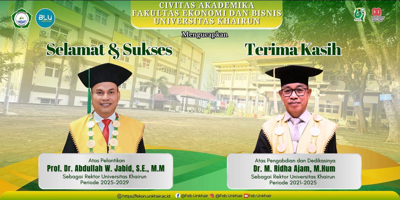 Pelantikan Rektor Universitas Khairun Periode 2025-2029 Dr. Abdullah W. Jabid, SE., MM 