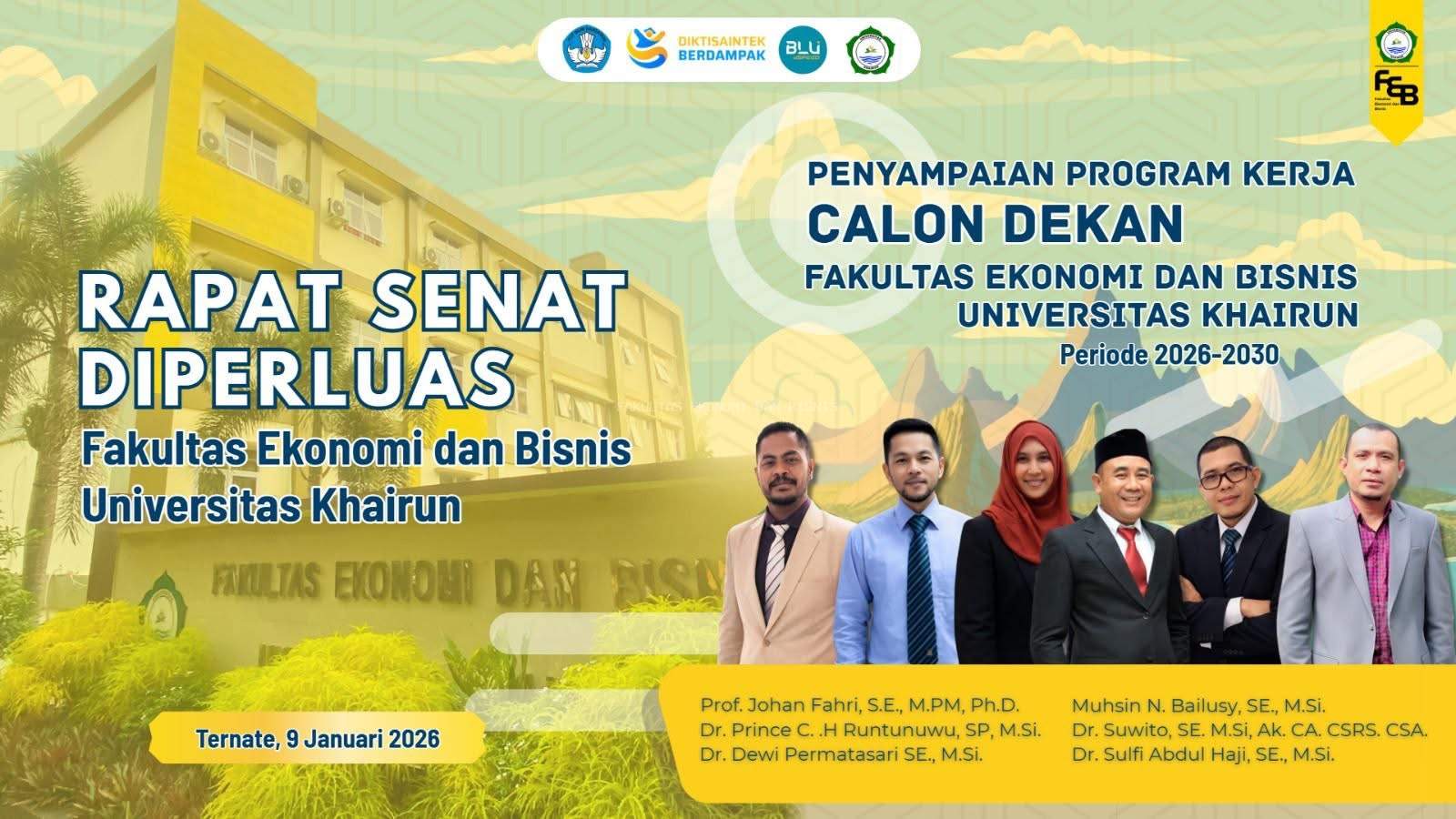 Masuk Tahapan Penyampaian Program Kerja Calon Dekan FEB Unkhair, Senat Fakultas Gelar Rapat Senat Diperluas