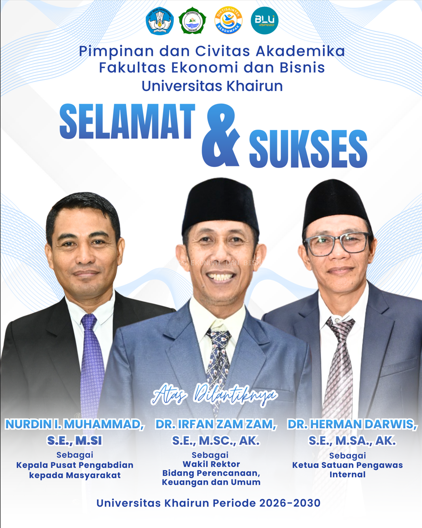 Tiga Akademisi Terbaik FEB Unkhair Resmi Emban Jabatan Strategis Universitas Periode 2026-2030